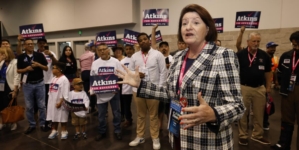 With Harris on the sideline, Democratic candidates for California governor woo party loyalists