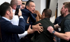 Photographer captures Sen. Alex Padilla’s takedown