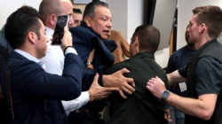 Photographer captures Sen. Alex Padilla’s takedown