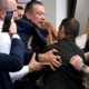 Photographer captures Sen. Alex Padilla’s takedown