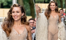 Miley Cyrus stuns in sheer crystal dress at New York film festival