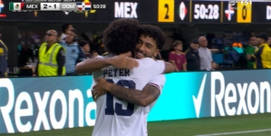 Dominican Republic's Peter Gonzalez scores vs. Mexico