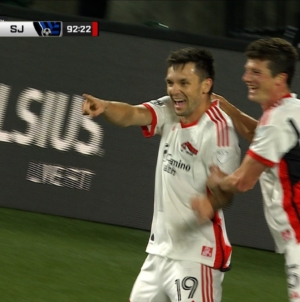 Preston Judd scores for San Jose in stoppage time to draw the game level against Portland