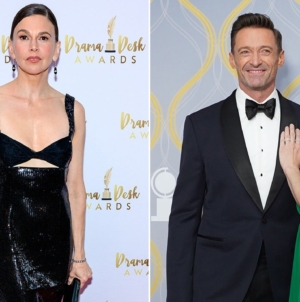 Hugh Jackman’s rumored flame Sutton Foster avoids questions after divorce filing