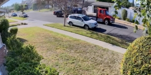 Tow truck driver’s spectacular fail caught on doorbell camera