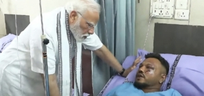 Indian Prime Minister Modi visits Air India plane crash sole survivor