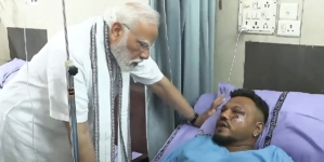Indian Prime Minister Modi visits Air India plane crash sole survivor