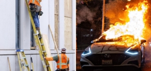 Graffiti at night. Cleanup in the morning. The night-and-day difference of L.A. protests