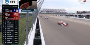 Cameraman collides with Devlin DeFrancesco at Bommarito Automotive Group 500