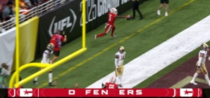 Jordan Ta'amu hits Jaydon Mickens on a 26-yard TD pass, bringing Defenders to tie with Panthers