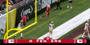 Jordan Ta'amu hits Jaydon Mickens on a 26-yard TD pass, bringing Defenders to tie with Panthers