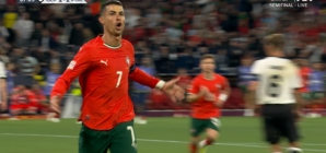 Cristiano Ronaldo scores to give Portugal a 2-1 lead over Germany