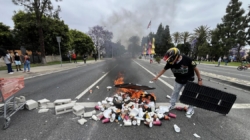 California man accused of hurling blocks at federal agents arrested