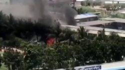Military fighter jet crashes into school building
