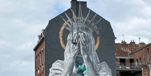 New mural in France shows Statue of Liberty covering eyes in swipe at Trump