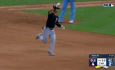 Steven Kwan hits a two-run homerun to extend the Guardians' lead over the Royals