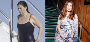 Drew Barrymore enjoys St. Tropez vacation in black one-piece swimsuit
