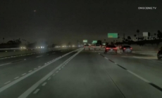 Video: Sparks fly in dramatic crash on L.A. freeway