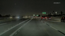 Video: Sparks fly in dramatic crash on L.A. freeway