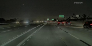 Video: Sparks fly in dramatic crash on L.A. freeway