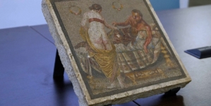 Erotic ancient Roman mosaic stolen during World War II returned to Pompeii