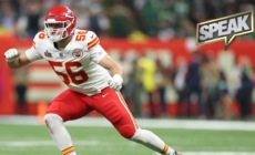George Karlaftis dives into the urge to sack Tom Brady his rookie year, Jayden Daniels lands on sack list | Speak