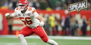 George Karlaftis dives into the urge to sack Tom Brady his rookie year, Jayden Daniels lands on sack list | Speak