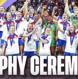 England's Full Trophy Ceremony after win over Spain in UEFA Women's Euro Final | FOX Soccer