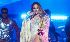 JLo suffers wardrobe malfunction as gold sequined skirt drops during show