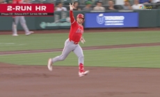 Logan O'Hoppe rips a 470-foot home run to give Angels a 2-0 lead over Athletics
