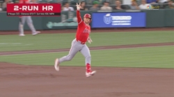 Logan O'Hoppe rips a 470-foot home run to give Angels a 2-0 lead over Athletics