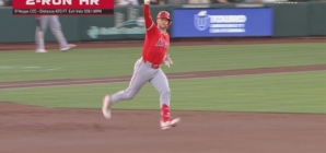 Logan O'Hoppe rips a 470-foot home run to give Angels a 2-0 lead over Athletics