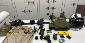 A cop or a criminal? Police stop motorcyclist with uniform, badge and gun and learn he’s a convicted felon