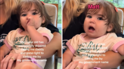 Baby girl wants attention—decides to call dad by his ‘full government name’