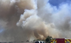 Euclid fire in Chino Hills grows quickly, closes the 71 Freeway