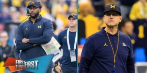 Sherrone Moore discusses Jim Harbaugh's impact in and out of coaching at Michigan and the NFL | First Things First