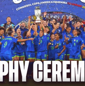 Brazil's Full Trophy Ceremony after win over Colombia in Copa América Femenina Finals | FOX Soccer