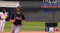 Eli White belts his second homer of the game, lifting Braves to a 4-2 advantage over Reds
