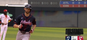 Eli White belts his second homer of the game, lifting Braves to a 4-2 advantage over Reds