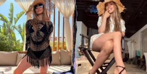 Jennifer Lopez flaunts fit physique in black bikini during Egypt trip