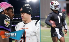 Joe Burrow slips underneath Lamar, Kyler Murray at bottom of Mahomes Mountain | First Things First
