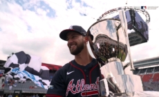 Eli White reflects on two-home-run day in Braves' win over Reds at Speedway Classic | MLB on FOX