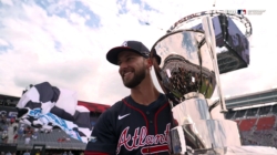 Eli White reflects on two-home-run day in Braves' win over Reds at Speedway Classic | MLB on FOX