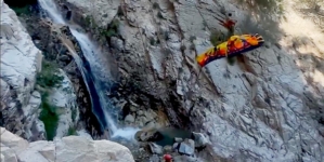Screaming hiker airlifted to safety after falling down SoCal waterfall