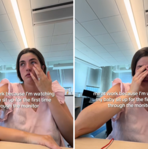 Working Mom Left in Tears Over What She Sees on Baby Monitor