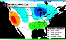 La Niña map shows snowfall forecast for each state this winter