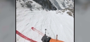 U.S. extreme skier Jim Morrison skis down Mount Everest