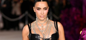 Kim Kardashian ditches face mask, shows off racy sheer dress in London