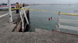 Driver dies, dog survives after vehicle goes over side of Santa Cruz Wharf in high surf