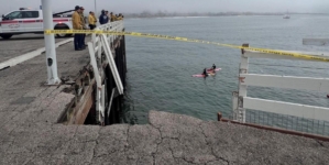 Driver dies, dog survives after vehicle goes over side of Santa Cruz Wharf in high surf